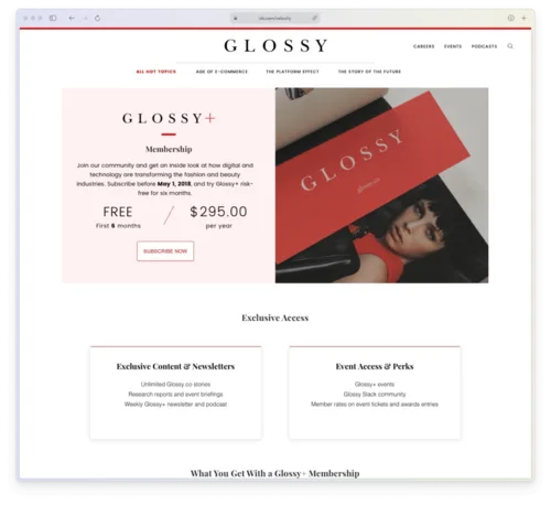 Glossy.co - Subscribe